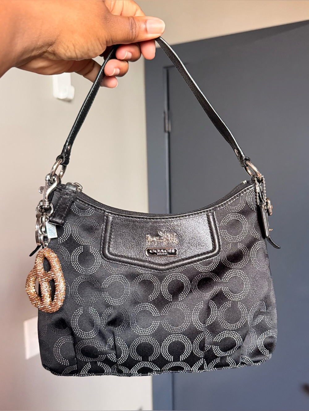Coach Black Op Art Madison Mini Bag